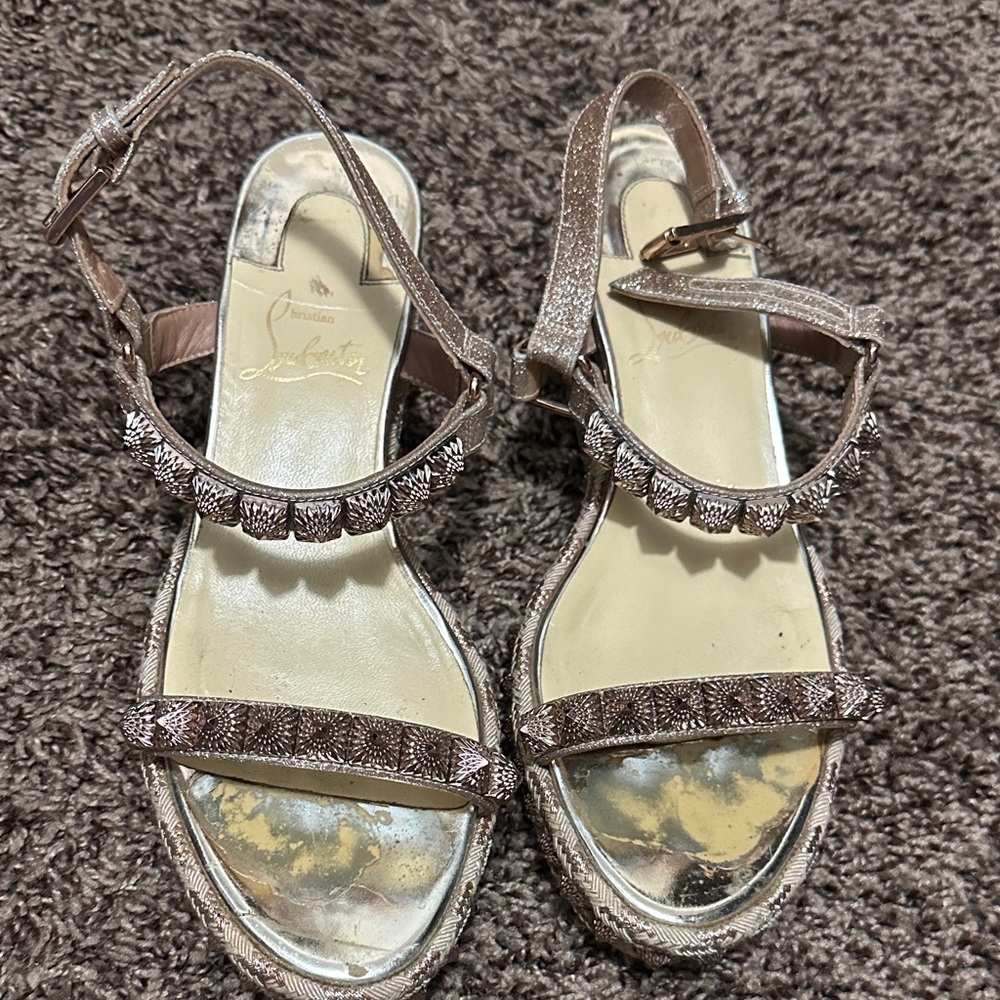 Christian Louboutin Metallic Gold Sandals